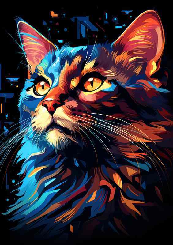 The Artistry of Colorful Cats | Canvas