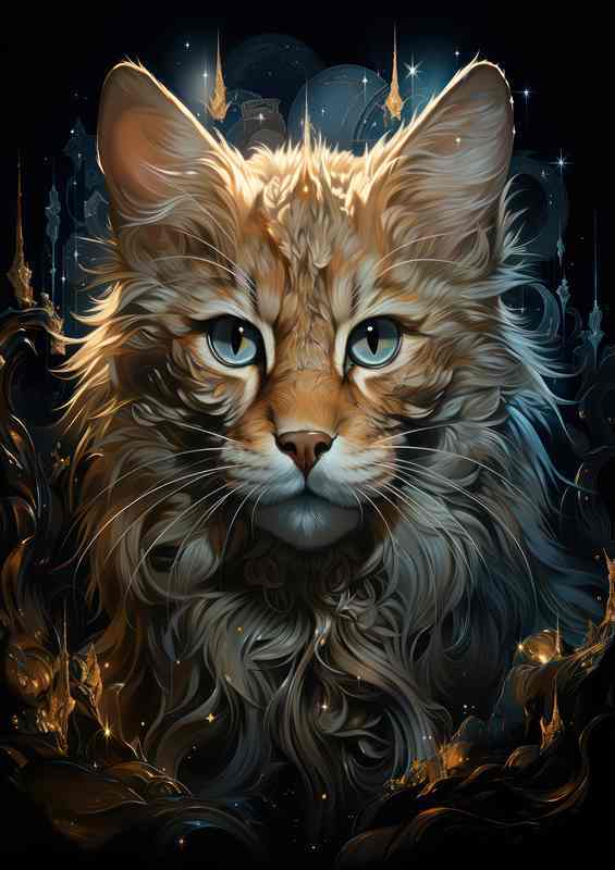 Vividly Hued Cats A Kaleidoscope of Colors | Metal Poster