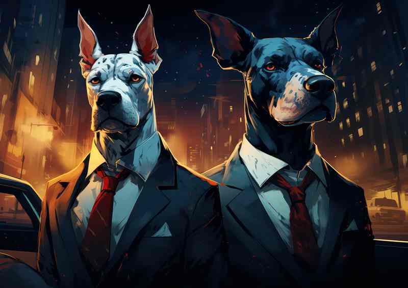 Dogs ready for a night out with the boys | Poster