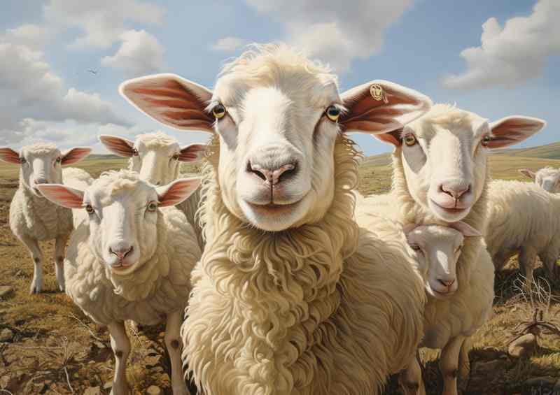 Field of Dreams Capturing Sheep Serenity | Di-Bond