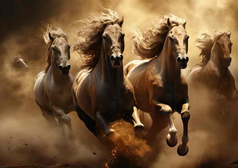 Grace in Motion Horses Running in the Dirt | Di-Bond