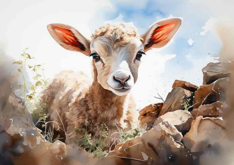 Grazing Grace Sheep on a farm | Di-Bond