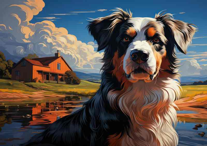 Poppie the sheep dog ready for work | Poster