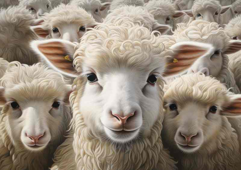 Sheep Herd in the Meadow | Poster