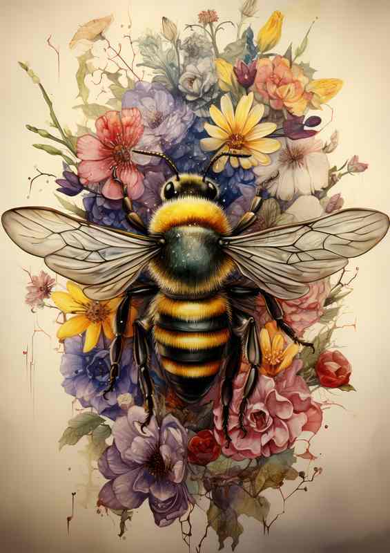 Honeybees and Blooms A Tale of Natures Symbiosis | Di-Bond
