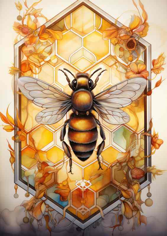The Circle of Life Bees Flowers and the Honey Harvest | Poster