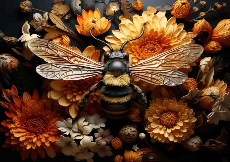 Garden Buzz Bees on Colorful Flowers | Di-Bond