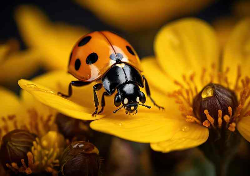 Natures Jewels Ladybirds Among the Petals | Canvas