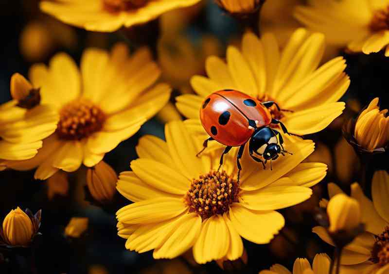 Petite Protectors Ladybugs Among the Petals | Poster