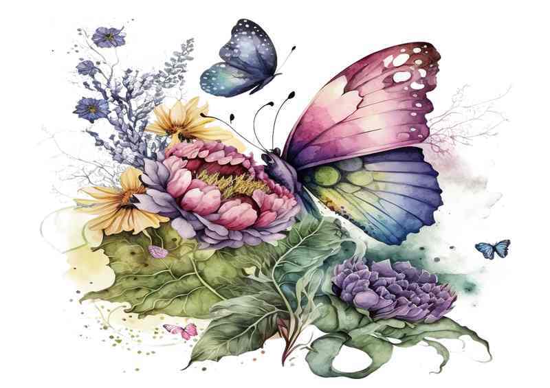 Wildlife Harmony Butterflies and Their Natural Surroundings | Poster