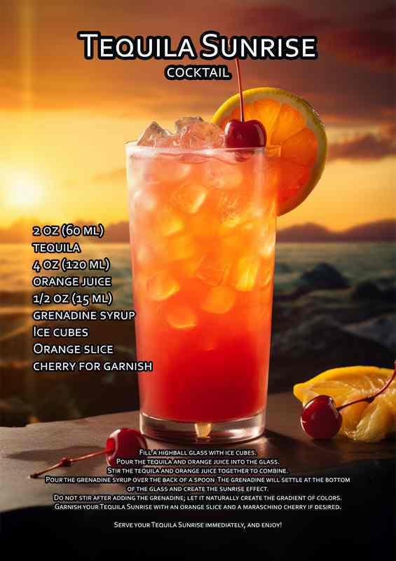 Tequila Sunrise Cocktail Drink | Di-Bond