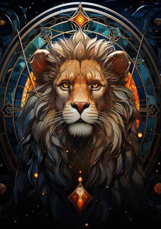 A Lion with the bright star around his neck | Canvas
