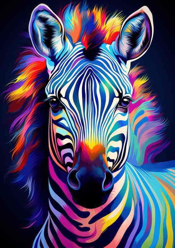 A Painted Zebra with amazing colours | Canvas