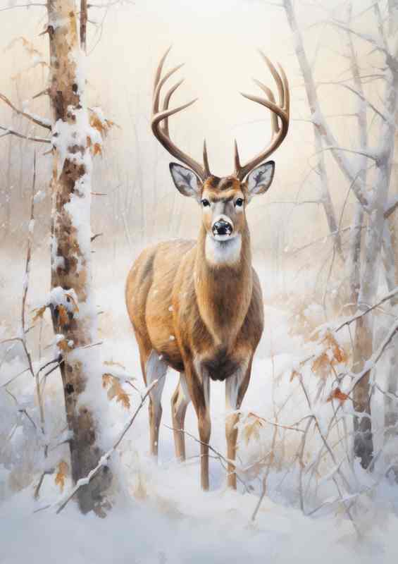 Close Encounters Deer in the Wilderness | Metal Poster