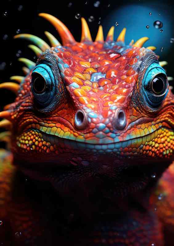 Colorful Lizard Face been photographed | Poster