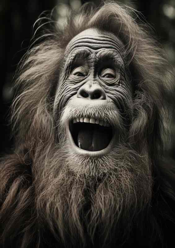 Cute image of an orangutan Enjoying his day in the jungle | Poster