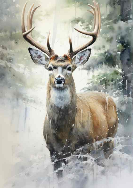 Exploring the Enchanting World of Deer in the Woods | Poster