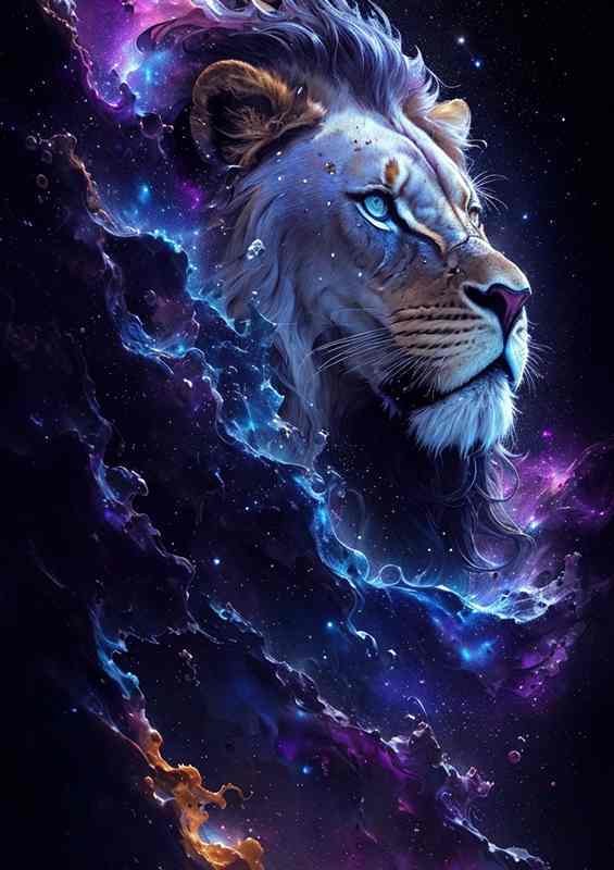 Lion's Gaze - Piercing Eyes, Splash Art, Di-Bond