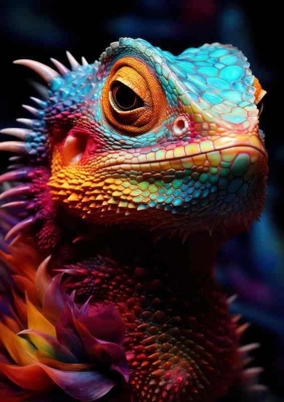 Lizard great colours looking at the lens | Di-Bond