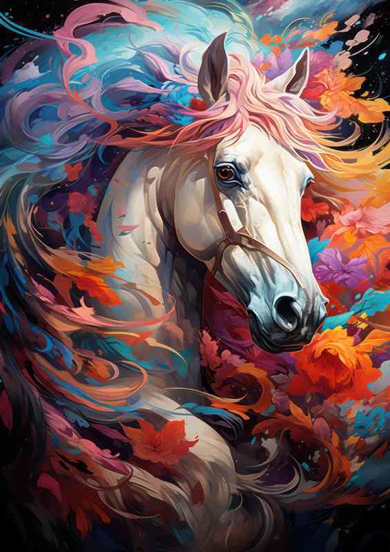 Magical Horse with a fantastic clolourful main | Di-Bond