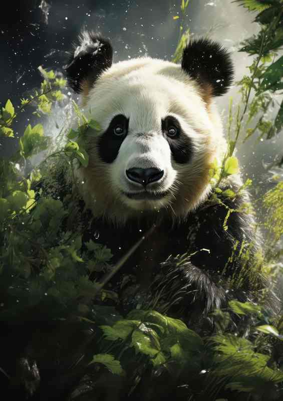 Panda Looking through the trees | Poster