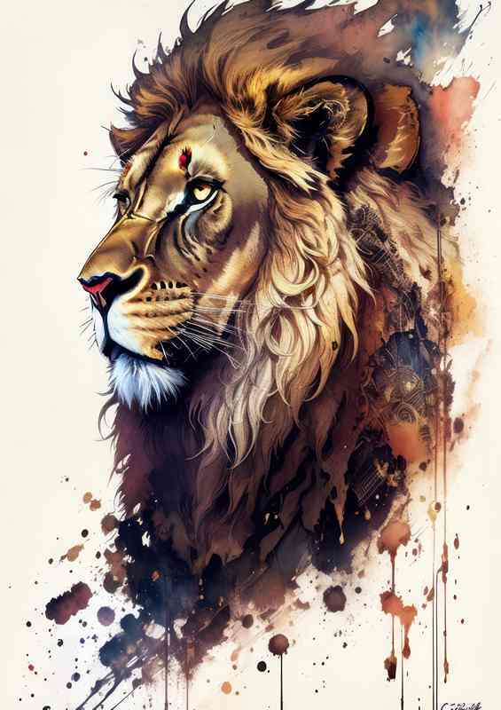 Pride of the Savanna with splashes of colour | Canvas