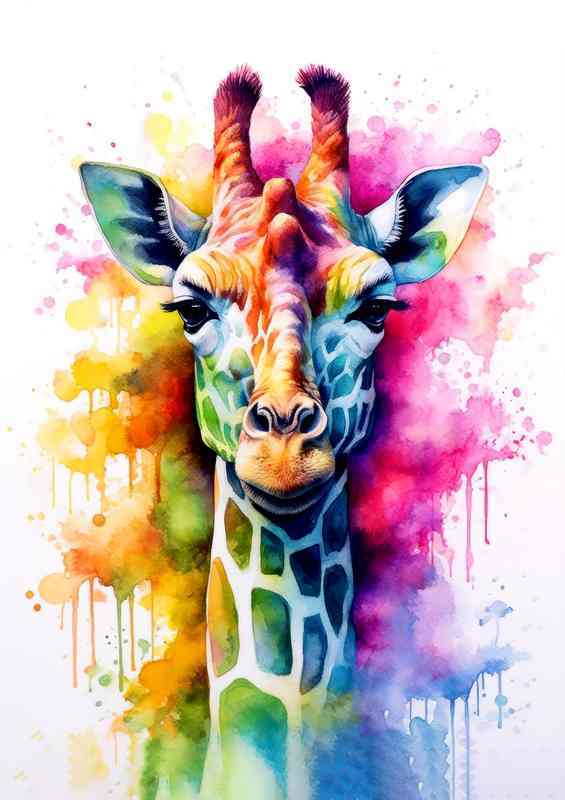 Rainbow Necked Wonder the giraffe so colourful | Poster