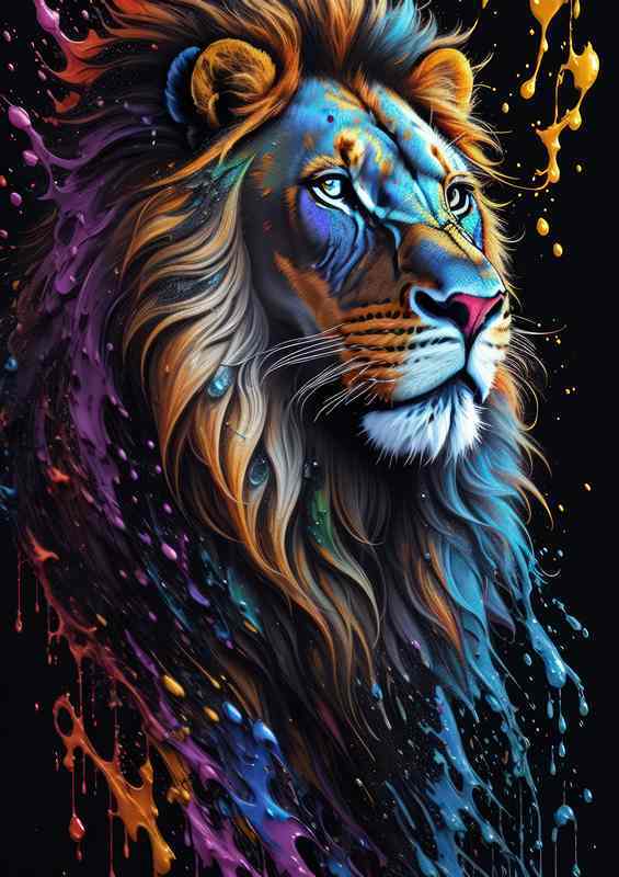 Savannah Tranquil Lion Splash Art | Di-Bond