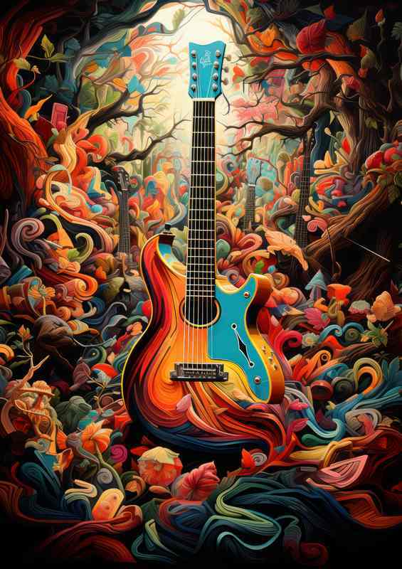 Music art from beyond surrealism guitar | Poster