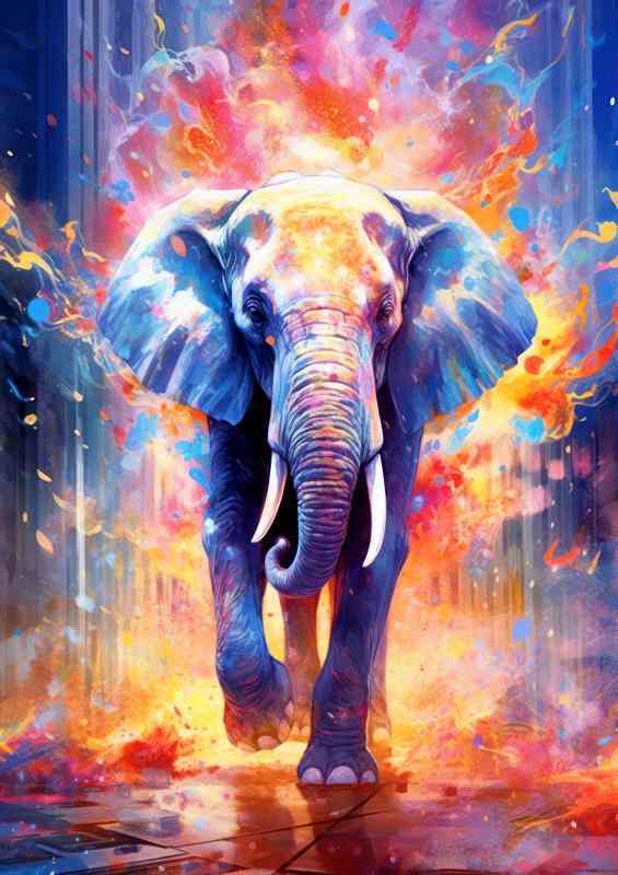 Technicolor Tusks The Majestic Elephant | Canvas