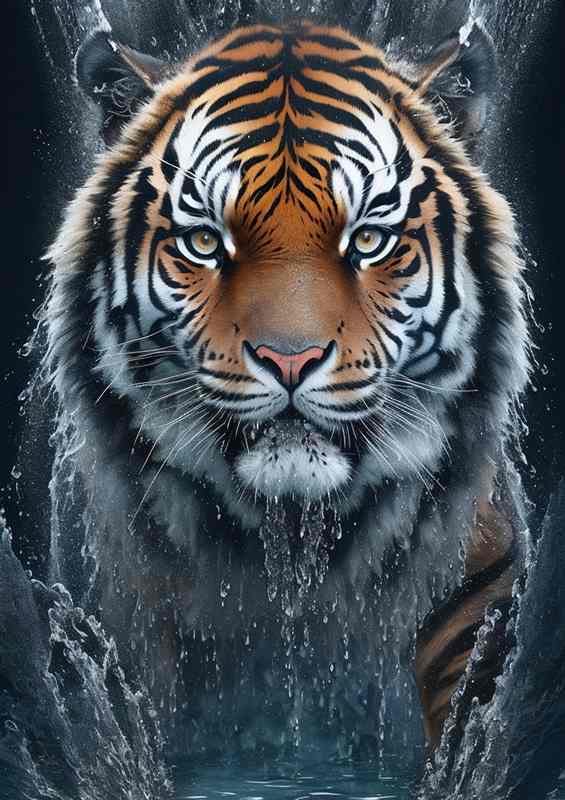 The Mighty Bengal Tiger Roar of the Jungle splash art | Di-Bond