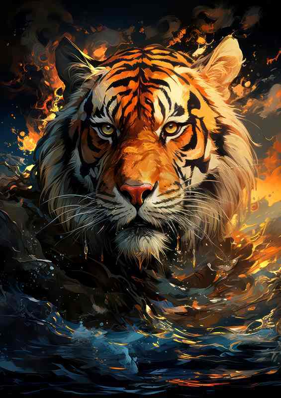 Tiger facing the sun | Canvas