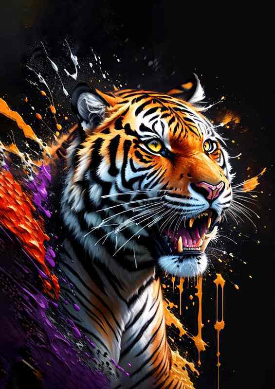 Tiger king splash art of colours | Poster