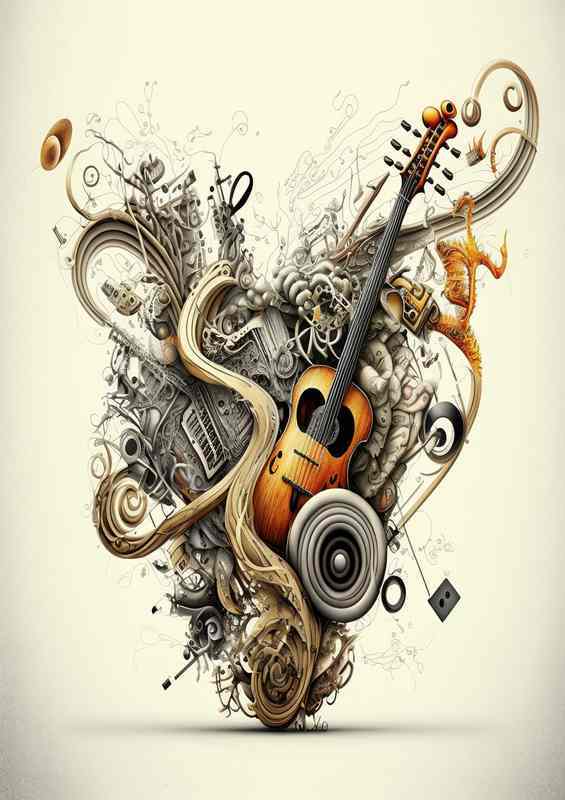 Natures Melodies a string of musical instruments | Poster