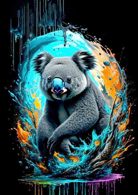 Vivid Eucalyptus Dreams the crazy colours next to the koala | Poster