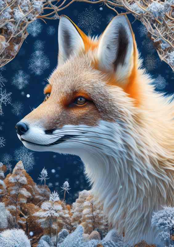 Whisper of Snow Foxs Silent Journey | Di-Bond