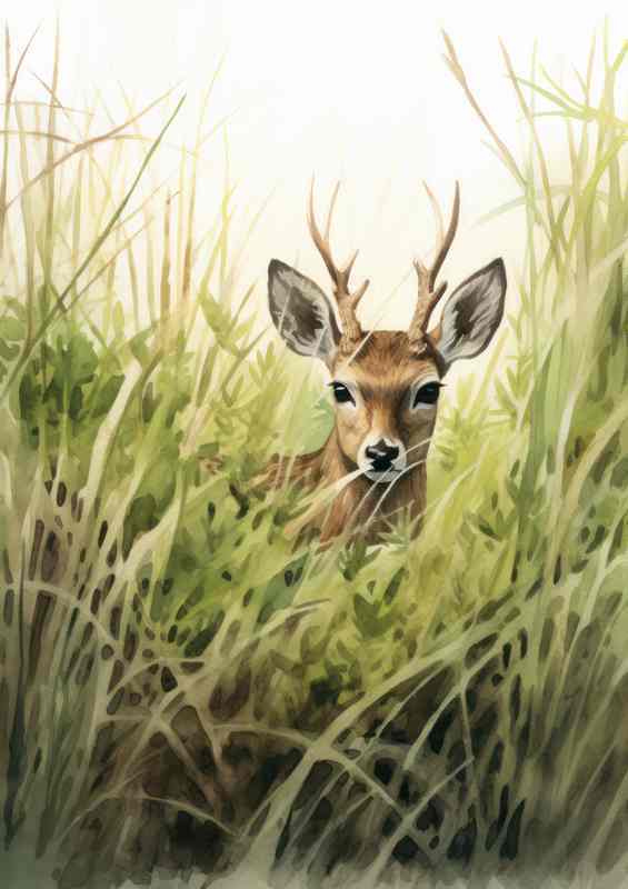 Wildlife Expedition Tracking Deer in the Woods | Poster