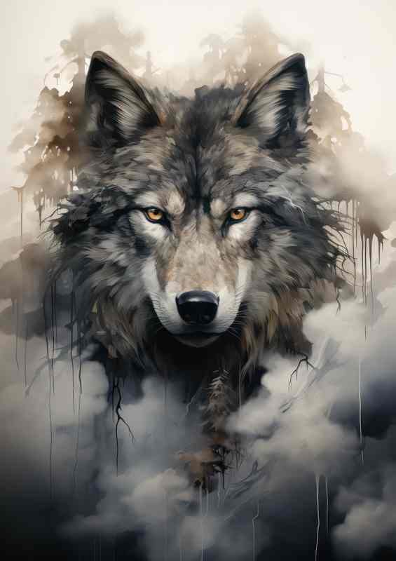 Wold In A black and white misty picture | Poster