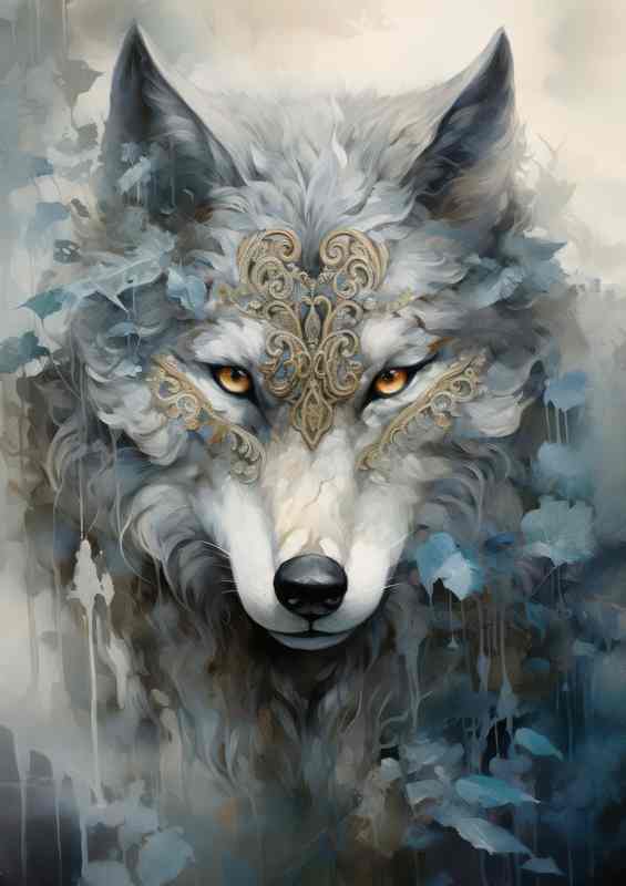 Wolf Masked with dreamy snow colours | Canvas