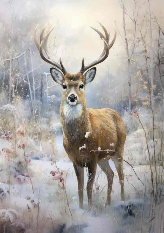 Woodland Guardians The Role of Deer in Snow | Canvas