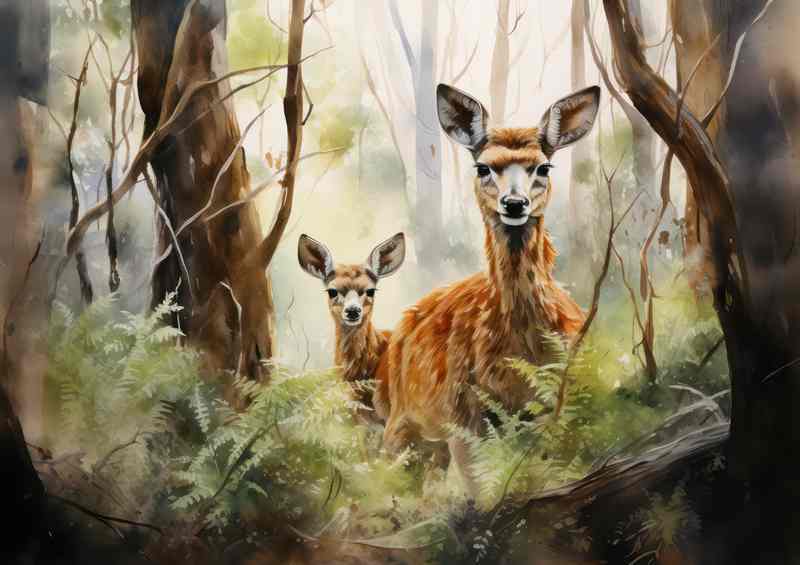 Majestic Guardians Deer and the Forest | Canvas