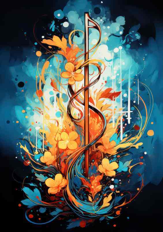 Sitar Strings Mystic Melodies music notes | Canvas