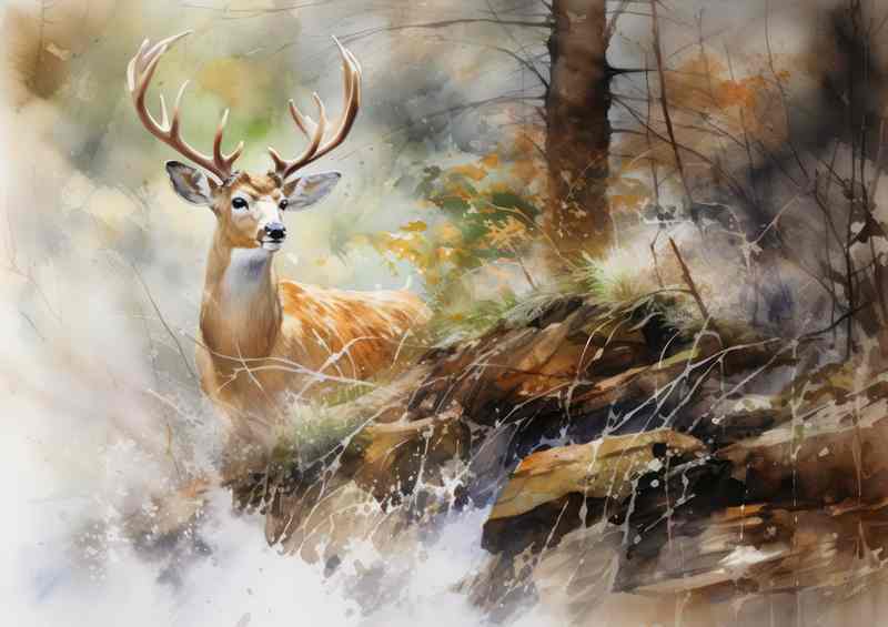 Serenade of the Woods Deer in their Habitat | Poster