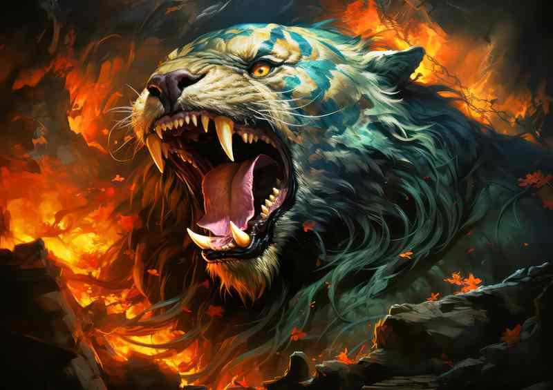 Tigers of oblivion through the fire | Canvas