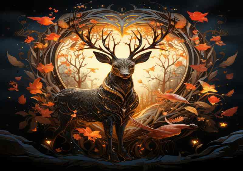 the perfect deer embraced in love | Poster
