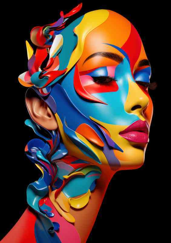 Abstract Colorscapes Faces as Living Works of Art | Poster