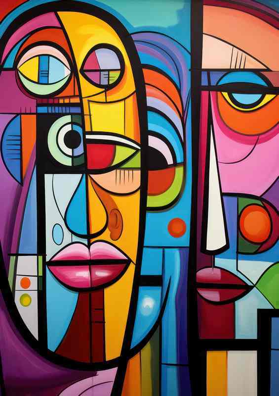 Abstract Realities Faces Painted with the Spectrum | Di-Bond