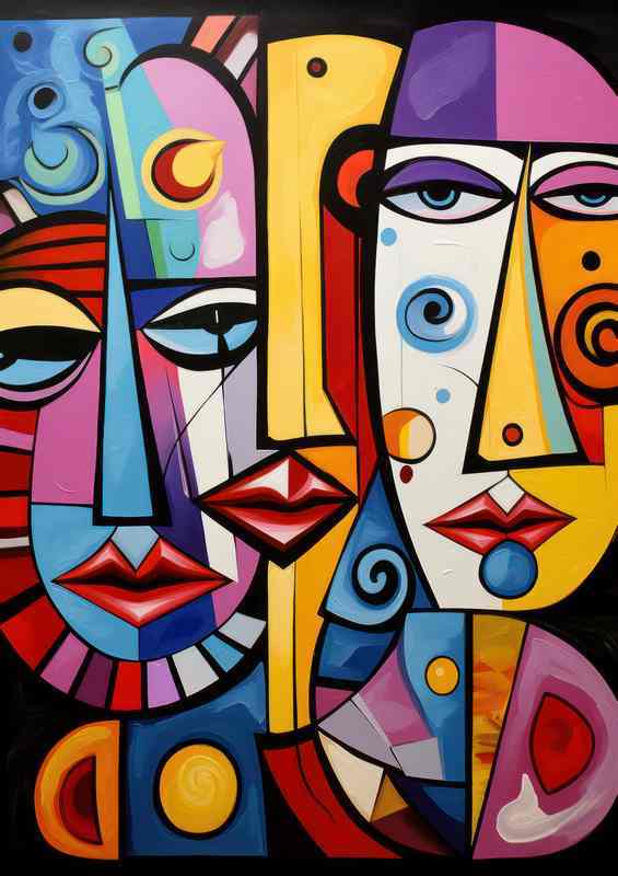 Beyond Realism Abstract Faces in Dazzling Hues | Di-Bond