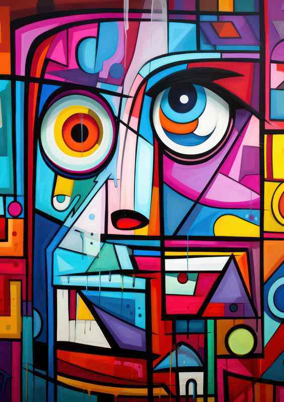 Faces of the Rainbow Abstract Art in Full Bloom | Metal Poster