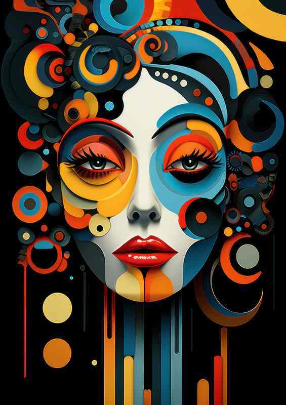 Painted Dreams Abstract Faces Bursting with Color | Di-Bond